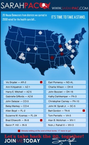 Palin Crosshairs Map. Sarah Palin's Crosshairs Map