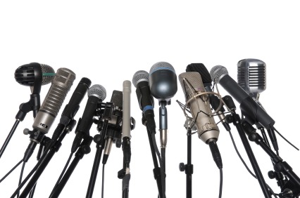 Image result for TV Radio microphones at news conference
